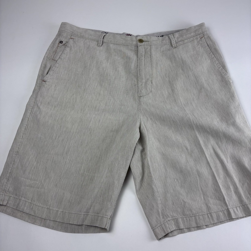 Tommy Bahama Linen Blend‎ Shorts Men 35 Tan Light Wash Paradise Nation